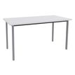 Table de réunion Rectangulaire - 160 x 80 cm - Pieds carrés aluminium - blanc perle