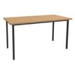 Table de réunion Rectangulaire - 140 x 70 cm - Pieds carrés anthracite - imitation hêtre