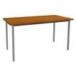 Table de réunion Rectangulaire - 160 x 80 cm - Pieds aluminium - imitation merisier