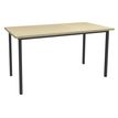 Table de réunion Rectangulaire - 120 x 60 cm - Pieds carrés anthracite - imitation érable