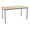 Table de réunion Rectangulaire - 140 x 70 cm - Pieds carrés aluminium - imitation érable