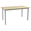 Table de réunion Rectangulaire - 120 x 60 cm - Pieds carrés aluminium - imitation érable