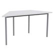Table de réunion Trapèze - 120 x 60 cm - Pieds carrés aluminium - Blanc perle