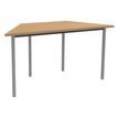 Table de réunion Trapèze - 140 x 70 cm - Pieds carrés aluminium - imitation Hêtre