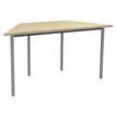 Table de réunion Trapèze - 140 x 70 cm - Pieds carrés aluminium - imitation Erable