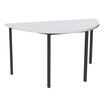 Table de réunion Demi-lune - 120 x 60 cm - Pieds carrés anthracite - Blanc perle