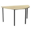 Table de réunion Demi-lune - 140 x 70 cm - Pieds carrés anthracite - imitation érable