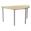 Table de réunion Demi-lune - 120 x 60 cm - Pieds carrés aluminium - imitation érable
