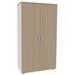 0404000124535-Armoire haute EXPRIM/LOFTER/LEVEL - H180 x L80 x P47 - 2 portes - Corps Blanc perle - Dessus et portes imita--0