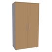 Armoire haute IDRA/DUAL - H180 x L80 x P47 - 2 portes - Corps alu - Portes et dessus imitation Hêtre