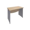 Bureau droit DUAL - L80 - Pieds Alu - plateau imitation Chêne clair