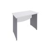 Bureau droit DUAL - L80 - Pieds Alu - plateau blanc