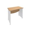 Bureau droit DUAL - L80 - Pieds blanc - plateau imitation Hêtre