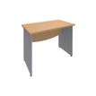 3253310104884-Bureau droit DUAL - L80 - Pieds Alu - plateau imitation Hêtre--0