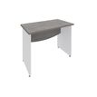 Bureau droit DUAL - L80 - Pieds blanc - plateau imitation Chêne gris