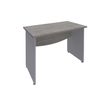 Bureau droit DUAL - L80 - Pieds Alu - plateau imitation Chêne gris
