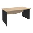 3253310174931-Bureau droit DUAL - L140 - Pieds Anthracite - plateau imitation Chêne clair--0