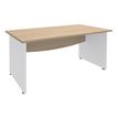 Bureau droit DUAL - L120 - Pieds blanc - plateau imitation Chêne clair