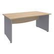 Bureau droit DUAL - L180 - Pieds Alu - plateau imitation Chêne clair