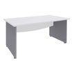 Bureau droit DUAL - L120 - Pieds Alu - plateau blanc