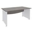 Bureau droit DUAL - L180 - Pieds blanc - plateau imitation Chêne gris