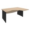 Bureau compact à droite DUAL - L160 cm - Pieds Anthracite - plateau imitation Chêne clair (Pieds de renfort ou caisson bout de bureau obligatoire à rajouter - non inclus)