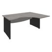 Bureau compact à droite DUAL - L160 cm - Pieds Anthracite - plateau imitation Chêne gris (Pieds de renfort ou caisson bout de bureau obligatoire à rajouter - non inclus)