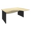 Bureau compact à droite DUAL - L160 cm - Pieds Anthracite - plateau imitation Erable (Pieds de renfort ou caisson bout de bureau obligatoire à rajouter - non inclus)