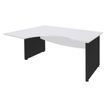 Bureau compact à gauche DUAL - L160 cm - Pieds Anthracite - plateau blanc (Pieds de renfort ou caisson bout de bureau obligatoire à rajouter - non inclus)