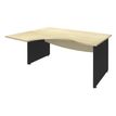 Bureau compact à gauche DUAL - L160 cm - Pieds Anthracite - plateau imitation Erable (Pieds de renfort ou caisson bout de bureau obligatoire à rajouter - non inclus)