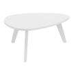 Table basse galet - L100xH42xP90/80 - pied blanc - plateau blanc
