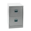 0000791450671-Classeur métallique monobloc professionnels - 2 tiroirs - H71 x L41 x P62 cm - gris clair--0