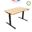 3760350281173-Bureau électrique UGO - L140x80cm - pieds noirs - plateau imitation chêne Stone--3