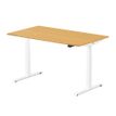 3760350281050-Bureau électrique UGO - L140x80cm - pieds blancs - plateau chêne massif--1