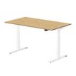 3760350281074-Bureau électrique UGO - L120x70cm - pieds blancs - plateau imitation chêne Stone--1