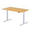 Bureau électrique UGO - L140x80cm - pieds gris - plateau chêne massif