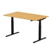 3760350281142-Bureau électrique UGO - L140x80cm - pieds noirs - plateau chêne massif--0