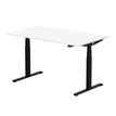 Bureau électrique UGO - L140x80cm - pieds noirs - plateau blanc laqué