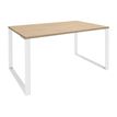 Bureau droit LOFTER - L120 cm - Plateau imitation chêne clair - pied Blanc