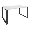 Bureau droit LOFTER - L120 cm - Plateau Blanc - pied Carbone
