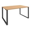 Bureau droit LOFTER - L120 cm - Plateau imitation Hêtre - pied Carbone