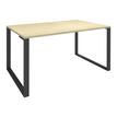 Bureau droit LOFTER - L120 cm - Plateau imitation Erable - pied Carbone
