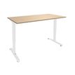 Bureau LEVEL - Bureau éléctrique - L140 - pied blanc - plateau Imitation Chêne clair