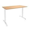 3253310159990-Bureau LEVEL - Bureau éléctrique - L140 - pied blanc - plateau Imitation hêtre--0