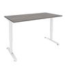 Bureau LEVEL - Bureau éléctrique - L140 - pied blanc - plateau Imitation Chêne gris