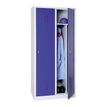 Vestiaire industrie salissante monobloc 2 colonnes - H180 x L80 x P50 cm - gris/bleu
