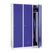 3700339889099-Vestiaire industrie salissante monobloc 3 colonnes - H180 x L120 x P50 cm - gris/bleu--0