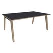 Bureau WOODY Manager - L180 x P100 x H72,5 cm - pieds chêne traverse carbone - plateau carbone chants imitation Chêne clair
