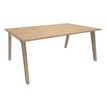 Bureau WOODY Manager - L180 x P100 x H72,5 cm - pieds chêne traverse blanche - plateau imitation Chêne clair