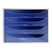 Exacompta Ecobox - Module de classement 4 tiroirs - gris/bleu glacé transparent